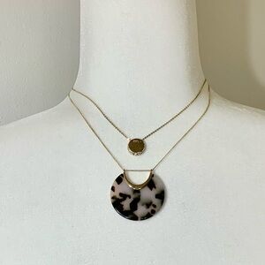 NWT Express layered necklace gold and black